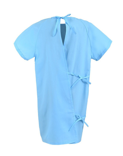 Batas para Pacientes 100% Algodón Azul P. 6 piezas - Imagen 2